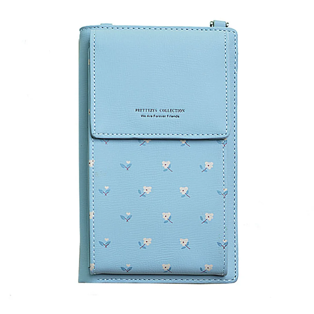 

Women Button Phone Bag Change Printing All In One Crossbody Case Card PU Leather Purse Money Fashion Holder Multifunction
