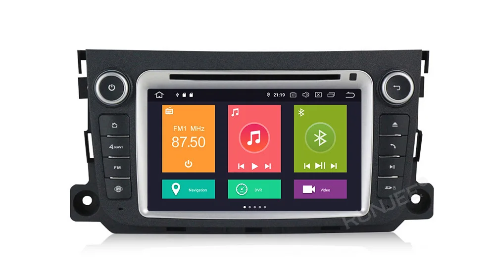 Flash Deal RUNJEE Android 9 4+64G IPS DSP Car DVD multimedia player For Mercedes Benz Smart Fortwo 2011-2014 dvd video output DAB 3