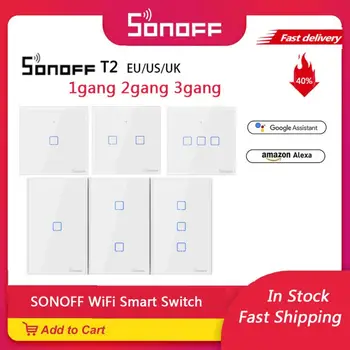

SONOFF T2 TX Smart WiFi Smart Switches With 1/2/3 Gang Wireless Wifi Switch For Alexa Google Home Smart Home Smart Home EU&UK&US