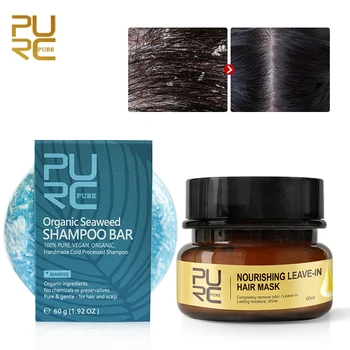 

PURC New arrival Seaweed Shampoo Bar Vegan and Seaweed and keep hair shiny smooth Leave-In Hair Mask
