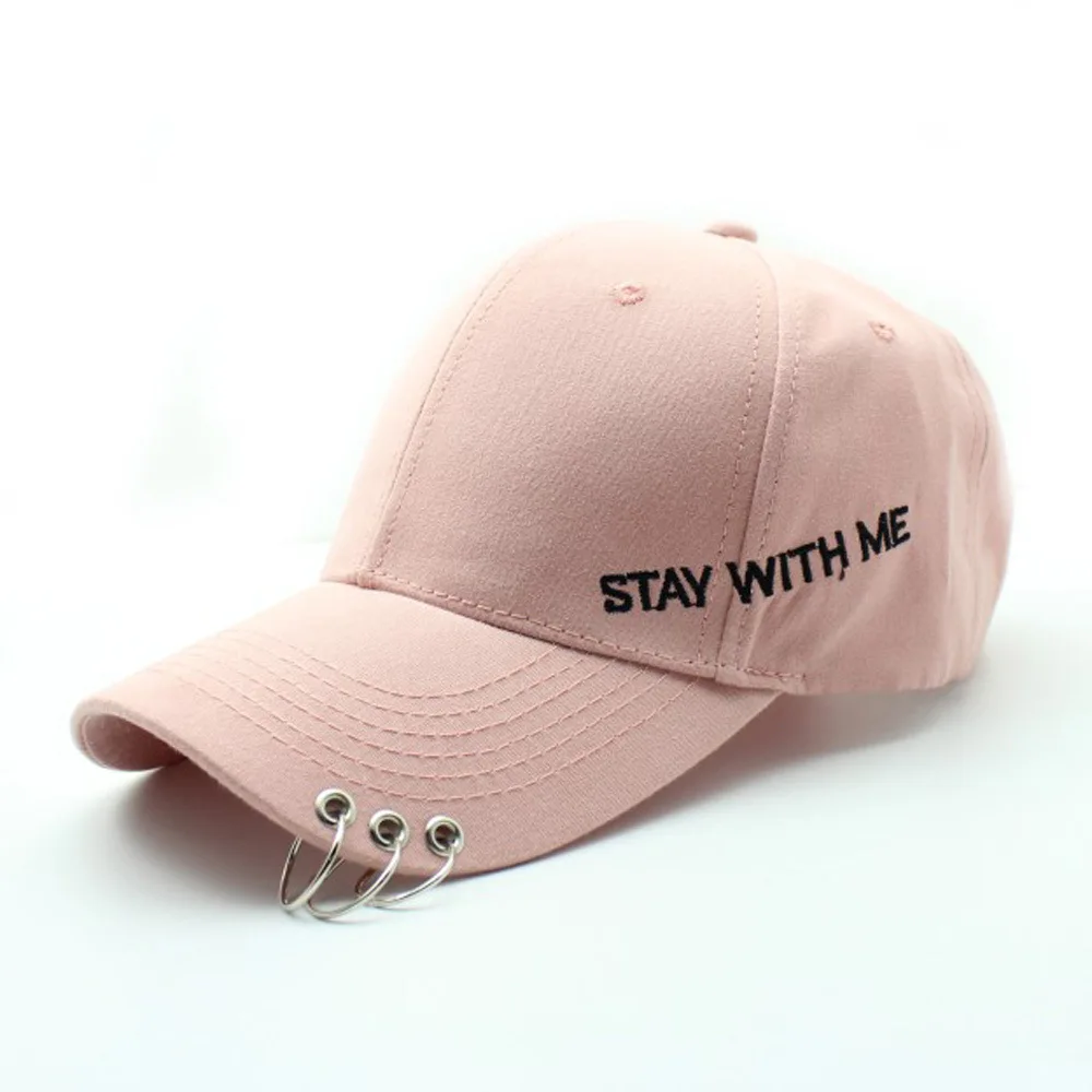 ins style soft top baseball cap embroidered letter stay with me curved hat three-ring peaked cap best baseball caps for women