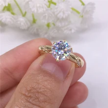 Модное кольцо из розового золота 9 к, 1ct, 2ct, 3ct, Муассанит, классическое круглое ювелирное изделие с бриллиантовой огранкой, обручальное кольцо с сертификатом
