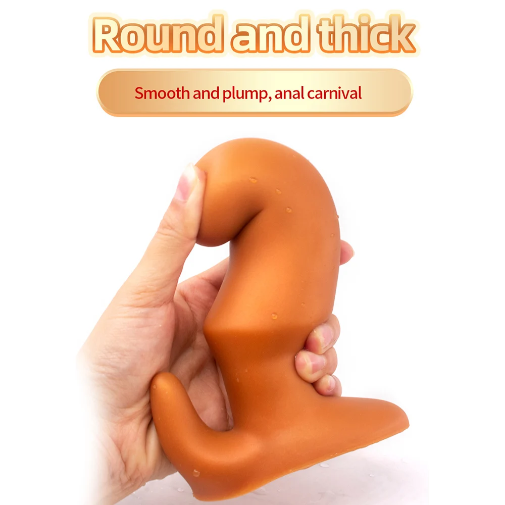Corno BOMBOMDA Golden Super Enorme Butt Plug Pesante Speculum Plug anale Giocattoli del sesso Massaggiatore della prostata in silicone Anu_voghion.com
