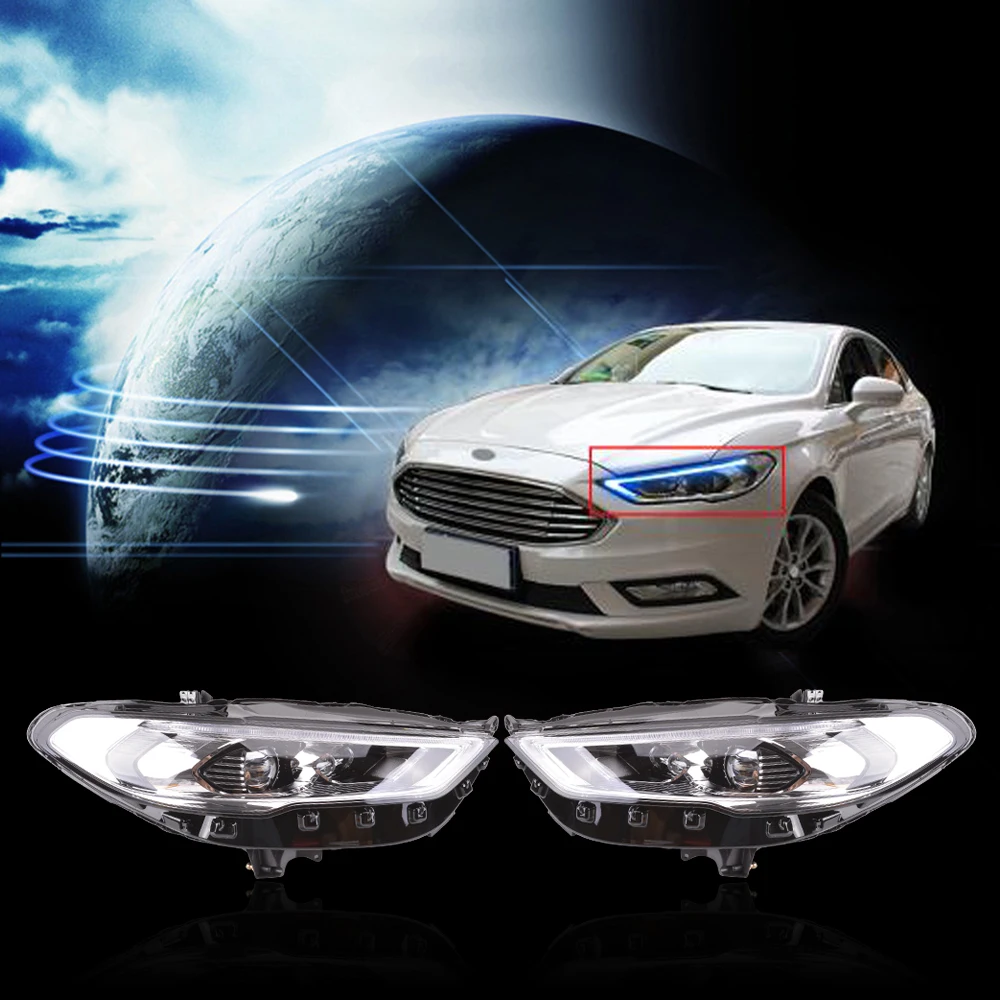 CAPQX 1 пара для Ford Mondeo 2013 Дизайн HID светодиодный налобный светильник лампа DRL Bi-Xenon mondeo объектив ближнего света