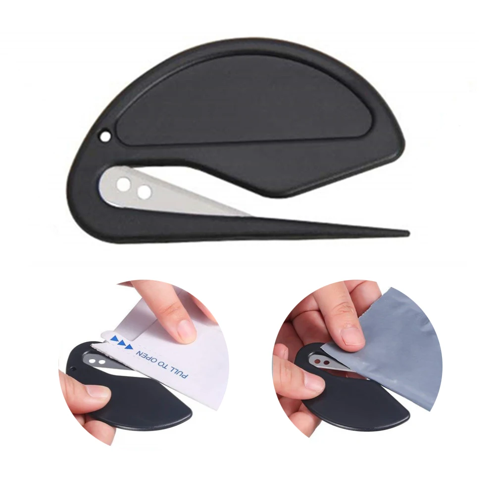 New Arrive 1pc Mini Plastic Letter Opener Sharp Mail Envelope Opener Safety Papers Cutter Students Knife School Office Supplies