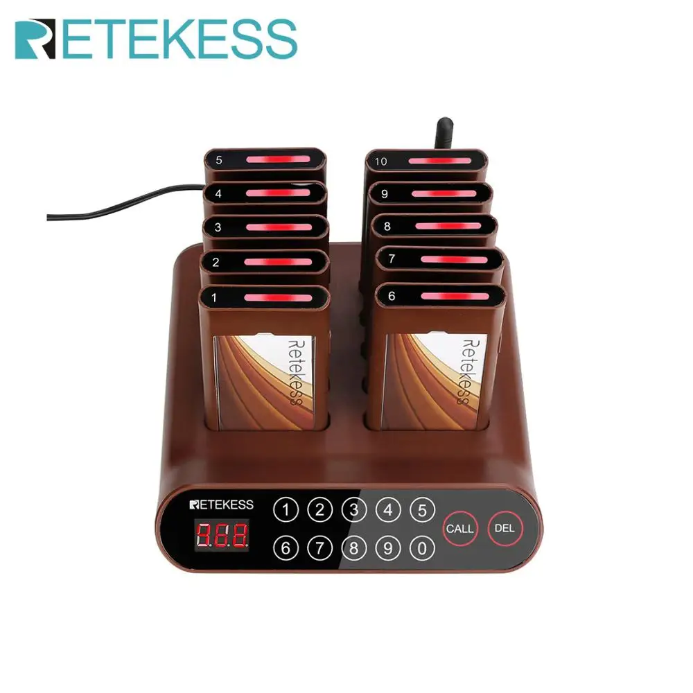 Пейджер для ресторана Retekess T116A с 10 зуммерами 998 пейджер клиники пищевая система