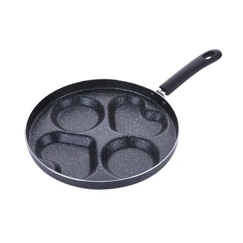 

Frying Pan Four-Hole Omelette Pot Eggs Ham Pancake Maker Frying Non-Stick Pan No Oil-Smoke Easy To Clean Cooking Wok Frying Pan