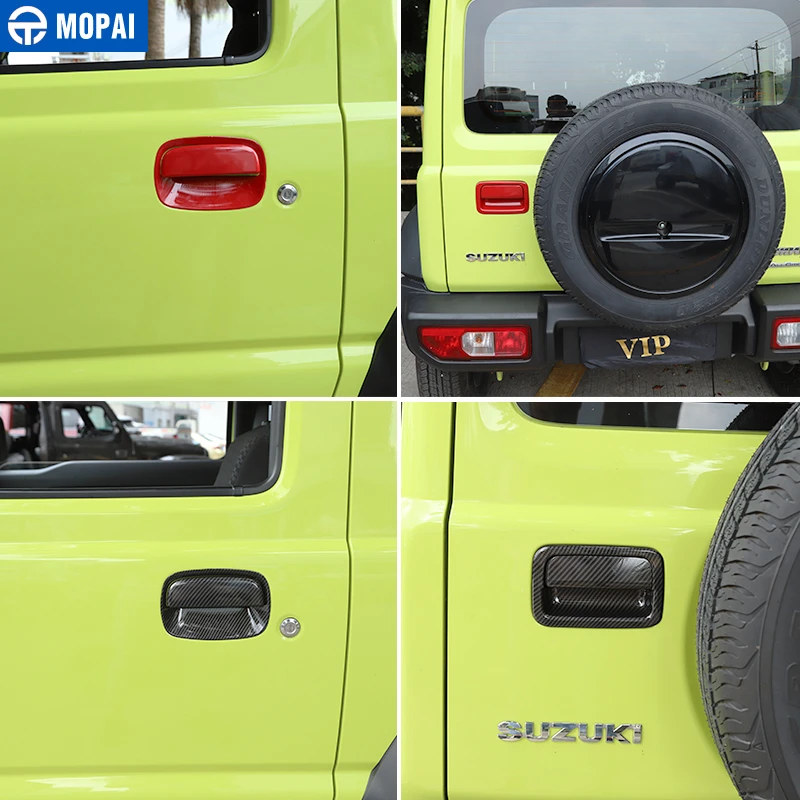 MOPAI Car Stickers for Suzuki Jimny JB74 Car Side Door Rear Tail Door Handle Decoration Cover for Suzuki Jimny 2019+ Accessories