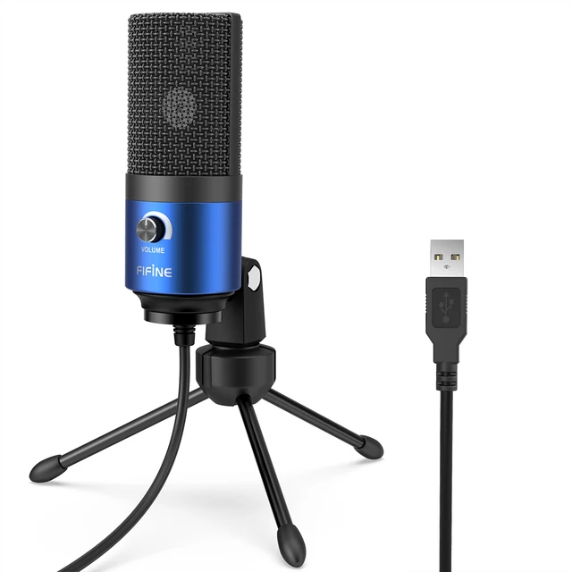 Fifine Metal USB Condenser Recording Microphone For Laptop  Windows Cardioid Studio Recording Vocals  Voice Over,YouTube-K669 blue