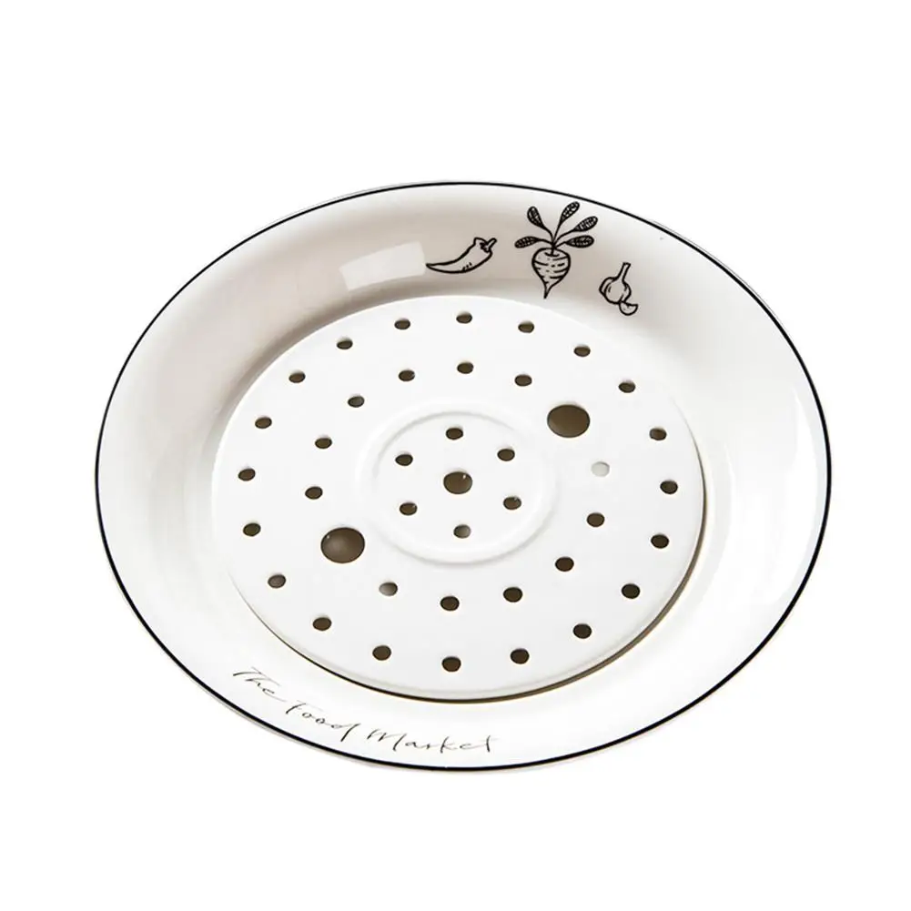 

Adeeing 10Inches Dual Purpose Dumpling Dish Hollow Out Fruit Plate