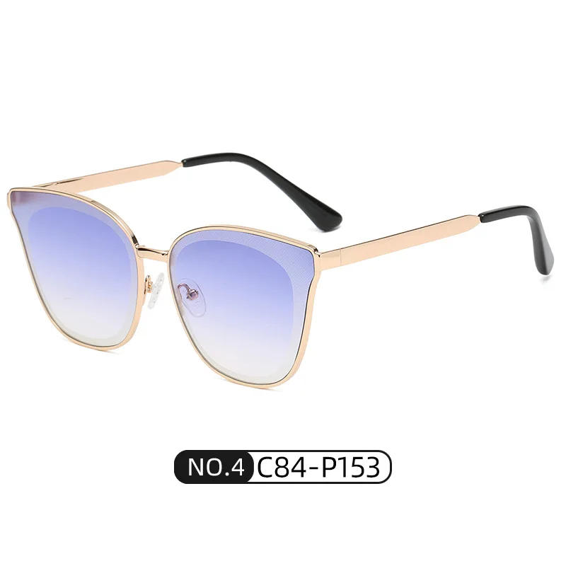 Mujer Gafas de Sol Trendy Arqueado Metal Top Patillas Behind Lente Espejo  UV400