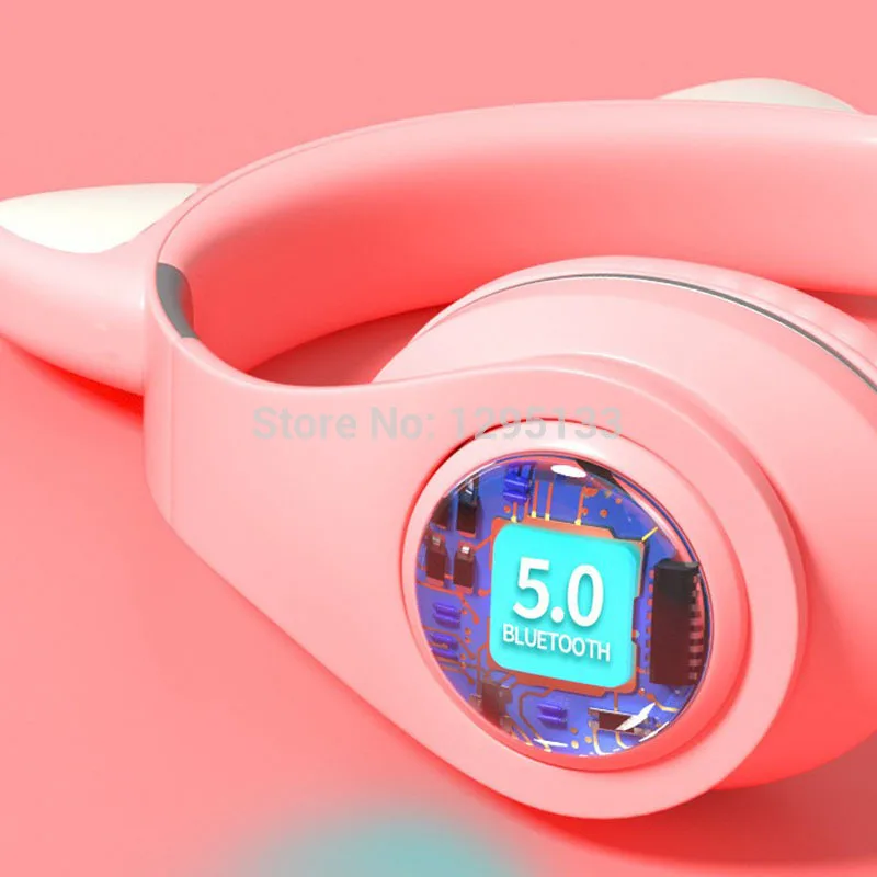 M2 Cat Ear Headphones With LED Flash Light Bluetooth 5 0 Young People Kids Girls Headset gaming Bluetooth Headphones for phone p