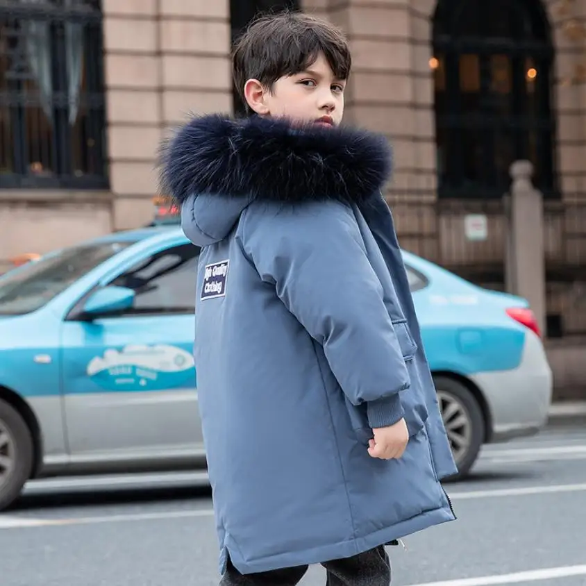 Kinder Jungen Warm Winter Mantel Kapuze Dick Parka Gepolstert Baumwolle Jacke