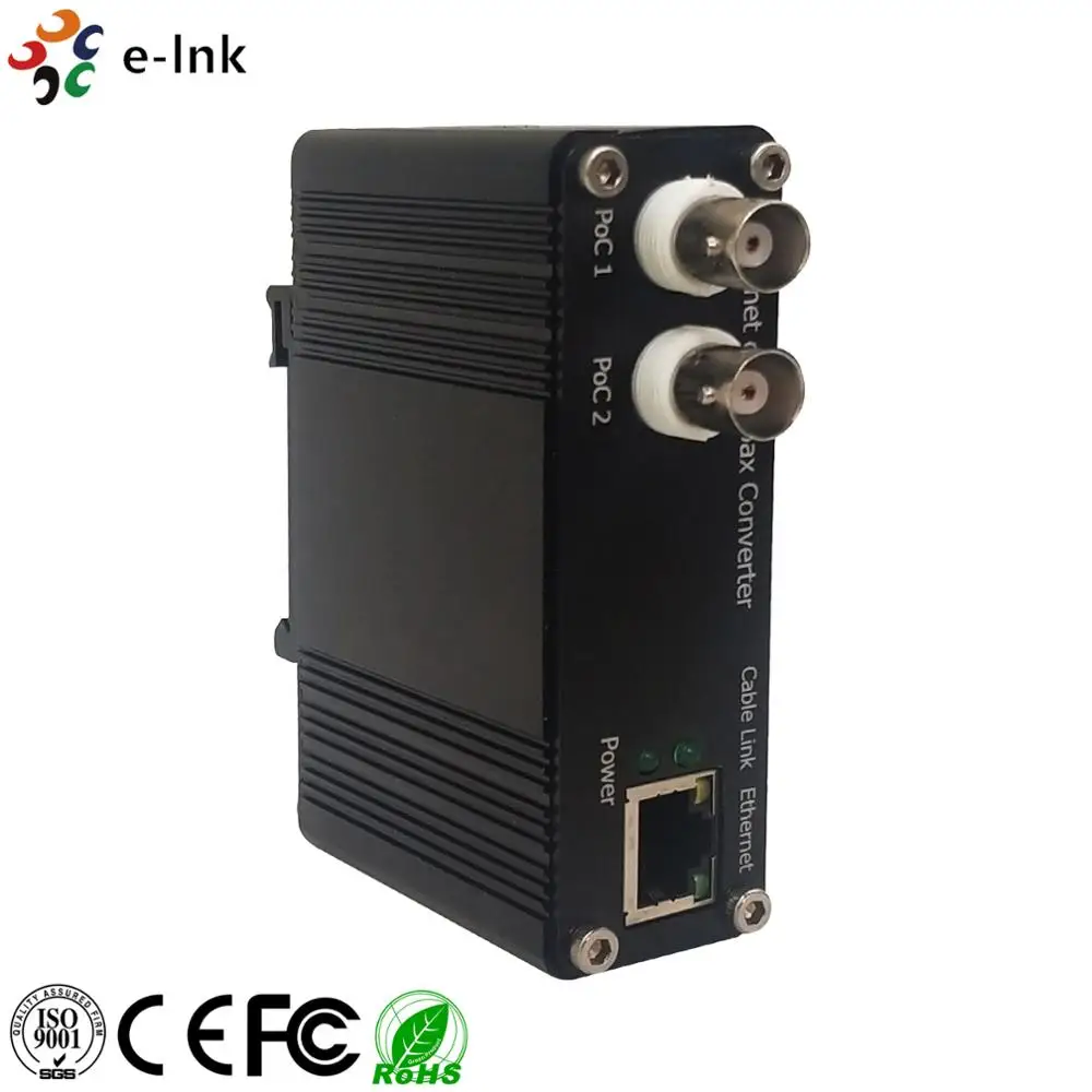 Промышленные 10/100 Мбит/с Ethernet по коаксиальному кабелю удлинители с псу PoE 1Ch EOC