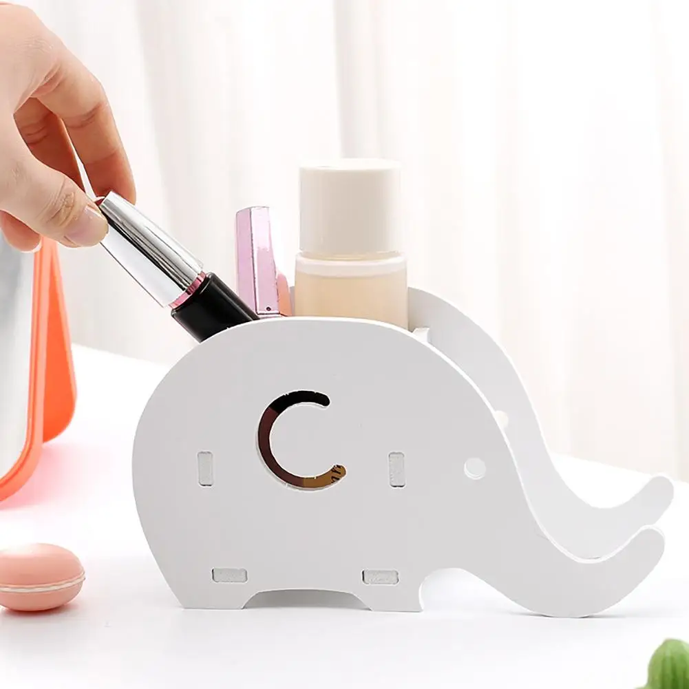 

Wooden Elephant Whale Pen Pencil Holder Home Desktop Stationary Makeup Organizer