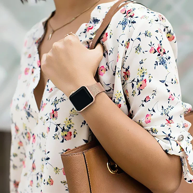 Silm Milanese ремешок для Apple Watch 5 4 band 44 мм iWatch ремешок 40 мм металлический браслет из нержавеющей стали Ремешки для наручных часов 5 4 3 2 1 38 мм 42 м