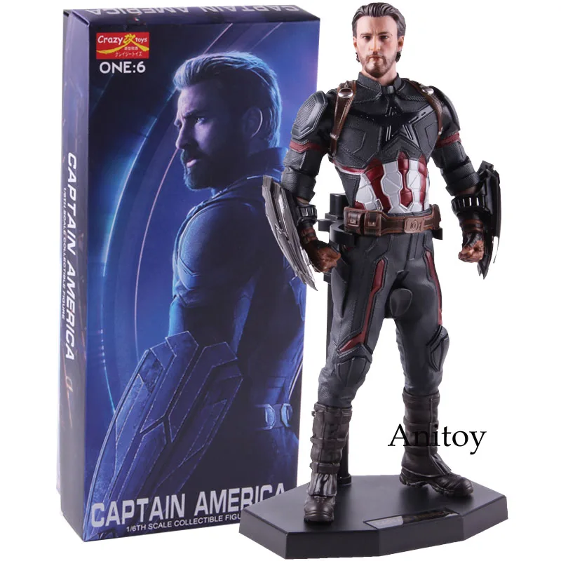 

Crazy Toys ONE:6 Avengers Endgame Captain America Statue Figure 1/6th Scale Captain America Action Figure Collectible Model Toy