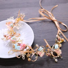 New Style Handmade Bride Bow Flower Garland Bridesmaid Hair Band Flower Children Wreath Headdress Photo Hair Accessories