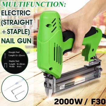 

2000W 220V High Power Multifunction Electric Nail Gun Straight Staple High Speed Woodworking Tool Electrical Staple Nail