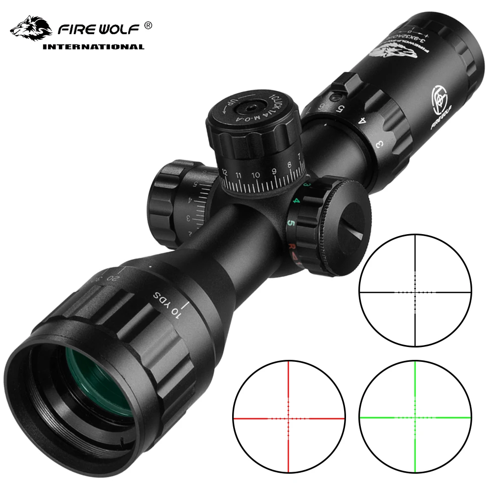 Fire Wolf 3 9X32 Охотничий Тактический оптический прицел с красной зеленой