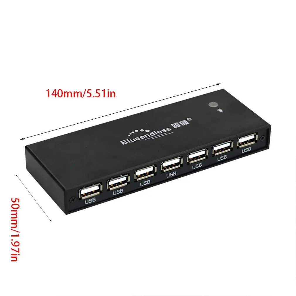 Многофункциональный USB Компьютерный концентратор разделитель USB2.0 Сетевой удлинитель 7 портов концентратор дистрибьютор