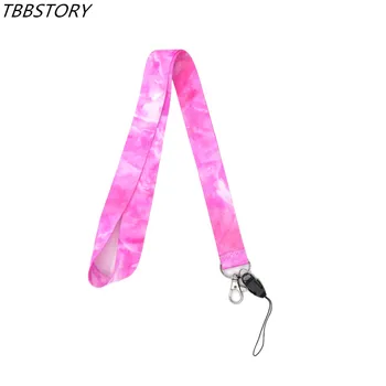 

12Pcs Pink marble pattern grain Neck Strap Lanyard for Keys ID Card Badge Holder Phone Camera keychain Webbing Hang Rope