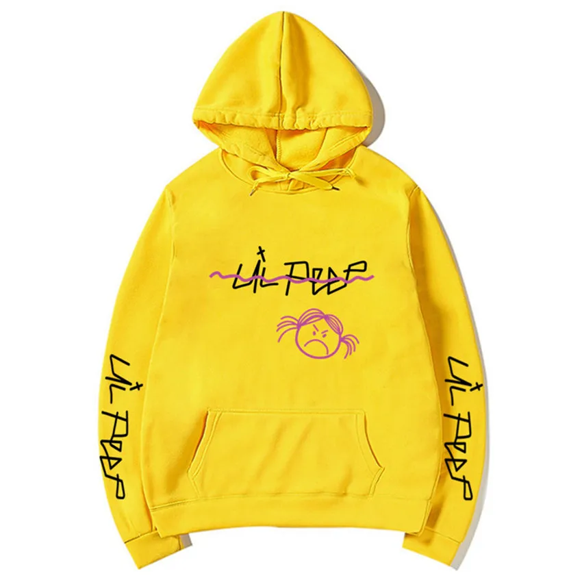 Lil Peep Hoodies Love lil.peep men Sweatshirts Hooded Pullover sweatershirts male/Women sudaderas cry baby Men Hoodie Streetwear - Цвет: Yellow h