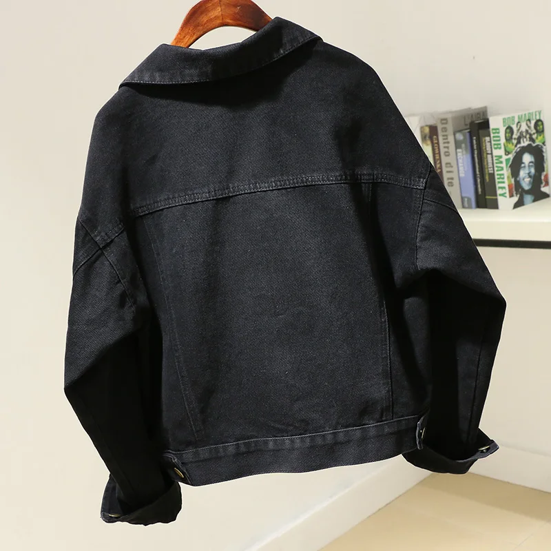 Black Bat sleeve Denim Jacket Coat 