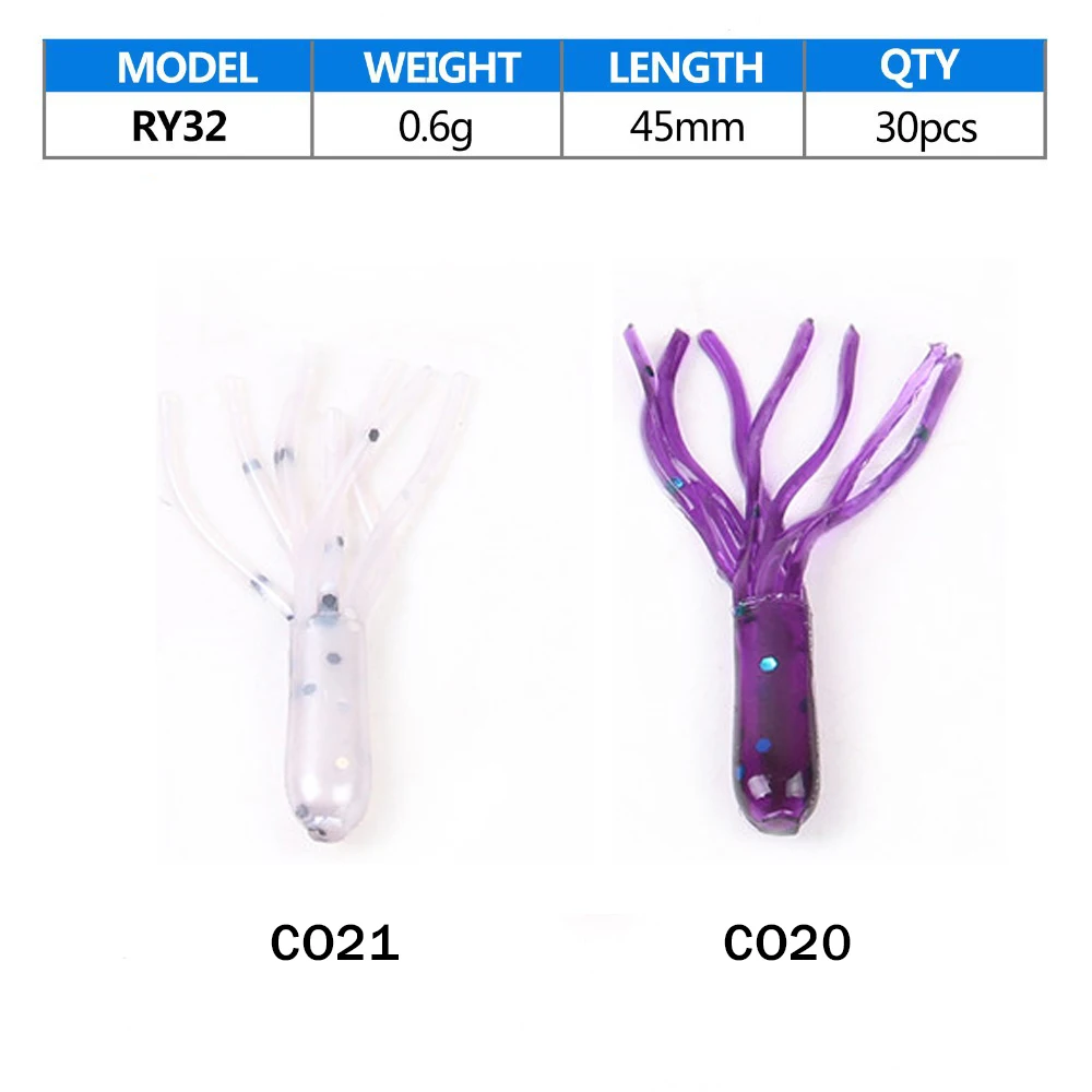Maximumcatch Pesca Artificial Lure 30Pcs/lot Soft Fishing Lure Tubes