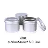 60ml Round Metal Aluminum Tin Containers Jars Cans With Window Screw Top Cans Cosmetic Sample Containers Candle Travel Tins Jars 1