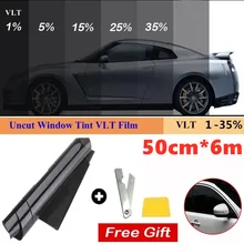 50cmX6m 1/5/15/25/35/50 Percent VLT Window Tint Film Glass Sticker Sun Shade Film for Car UV Protector foils Sticker Films
