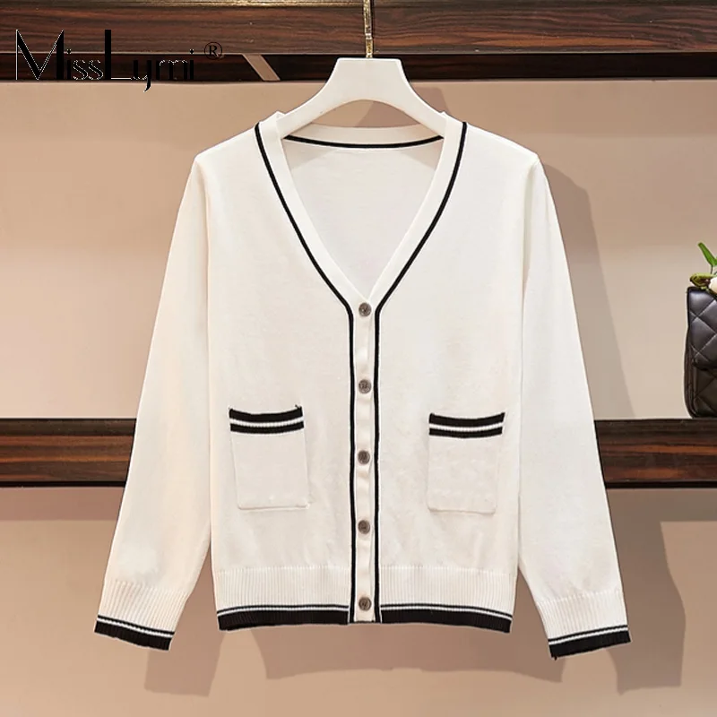 

L-4XL Plus Size Women Sweet Knitted Cardigan Autumn 2019 Fashion Single-breasted Long Sleeve Loose Casual Ladies Sweaters White