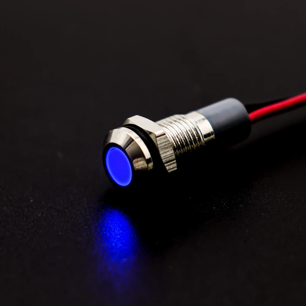 ตัวเลือกสินค้า ไฟ LED ขนาด 6-12 มม. กันน้ำ IP65 สีแดง/ฟ้า/ขาว