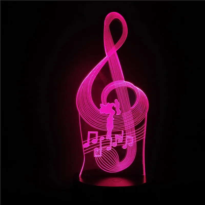 Музыкальный Примечание 3D Визуальный свет светодиодный 3D ночник 7/16 изменение цвета креативная прикроватная лампа для детской спальни рождественские украшения для дома подарок