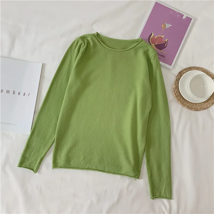 Colorfaith, новинка, Осень-зима, женские свитера, облегающие, эластичные, повседневные, модные, минималистичные, вязаные топы SW1802 - Цвет: Зеленый