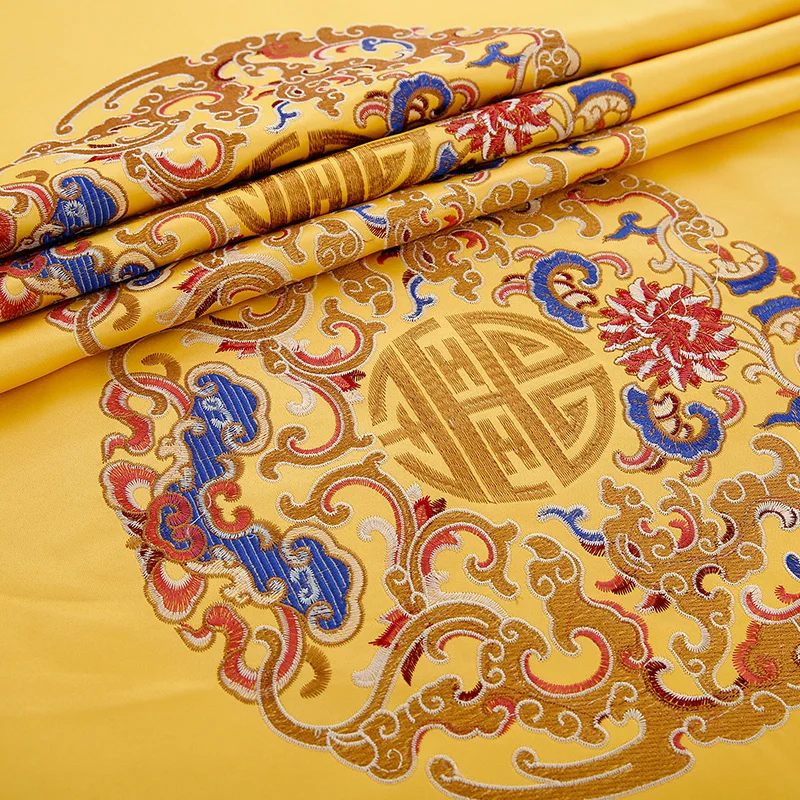 

Chinese fabric Embroidery satin fabric 50*60cm fabrics for DIY sewing