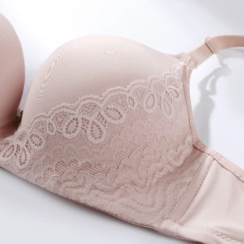 Lace Bra, Thick Cup Gathers Up, Adjustable Type, Underwire Smooth Bra, Collects The Side Milk