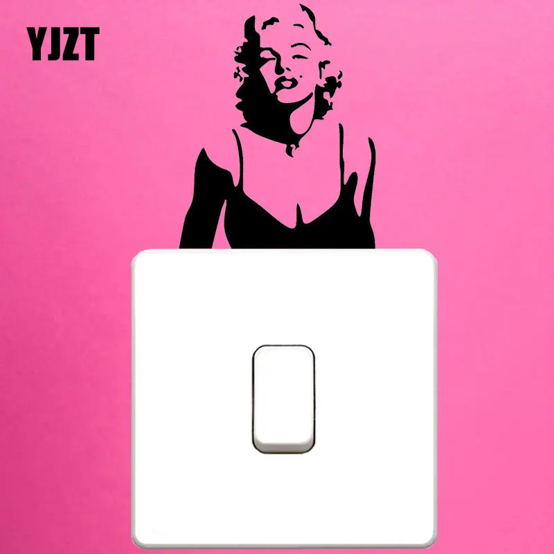 

YJZT Marilyn Monroe Wall Decal VinyL Switch Sticker Home Decor S18-0036