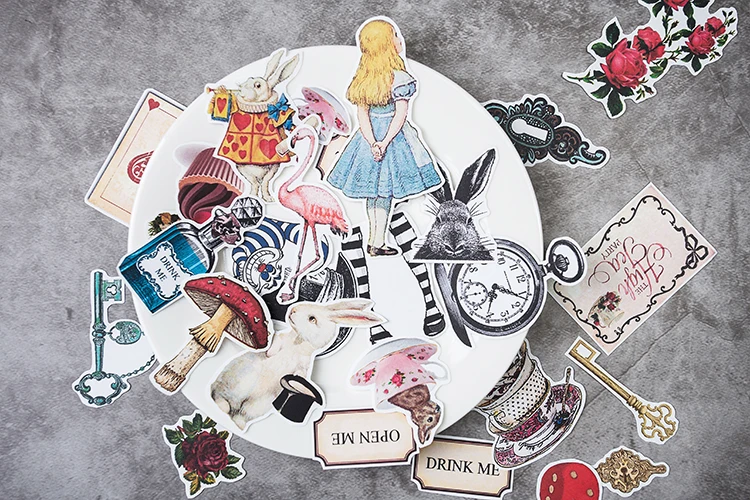 KSCRAFT Adventure Alice rabbit in Wonderland Sticker For Scrapbooking Happy Planner/Card Making/Journaling Project