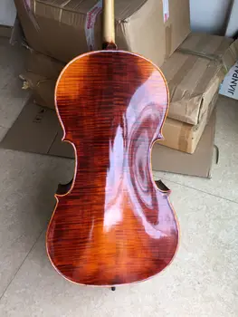 Alta qualidade de madeira maciça artesanal violoncelo 4/4 3/4 grão natural violoncelo instrumentos cordas portátil bruto frete grátis