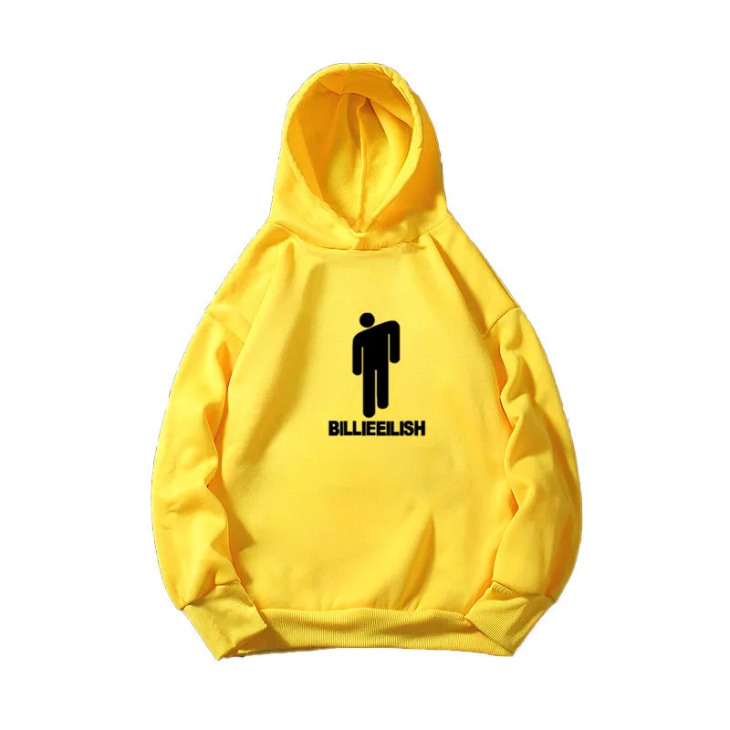 yellow-P14-B Новинка года; модные брендовые Детские толстовки с капюшоном Billie Eilish; пуловер с капюшоном для мальчиков и девочек; детский уличный костюм; толстовки Harajuku - Цвет: yellow-P14-B