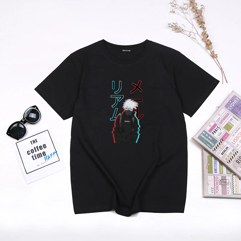 Мужская модная повседневная футболка с круглым вырезом, Harajuku, японский Наруто, Забавный принт, унисекс, свободные топы в стиле хип-хоп, толстовка, уличная одежда для спортзала