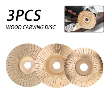 

3Pcs/Set Wood Grinding Wheel Angle Grinder Disc Wood Carving Shaping Disc Sanding Abrasive Tool Tungsten Carbide Gold