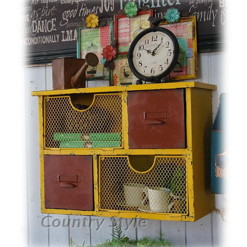 

Handicrafted Decorative Metal Bathroom Storage Cabinets with Rustic Finish