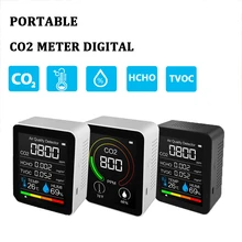 Medidor de co2 portátil digital temperatura e umidade sensor testador qualidade do ar monitor dióxido carbono tvoc formaldeído hcho detector
