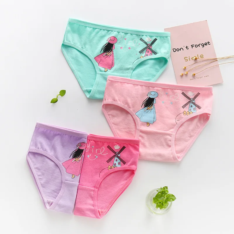 

New Children's Underwear Triangle Cotton Girl's Underwear Cotton Cartoon Flat Corner Underwear