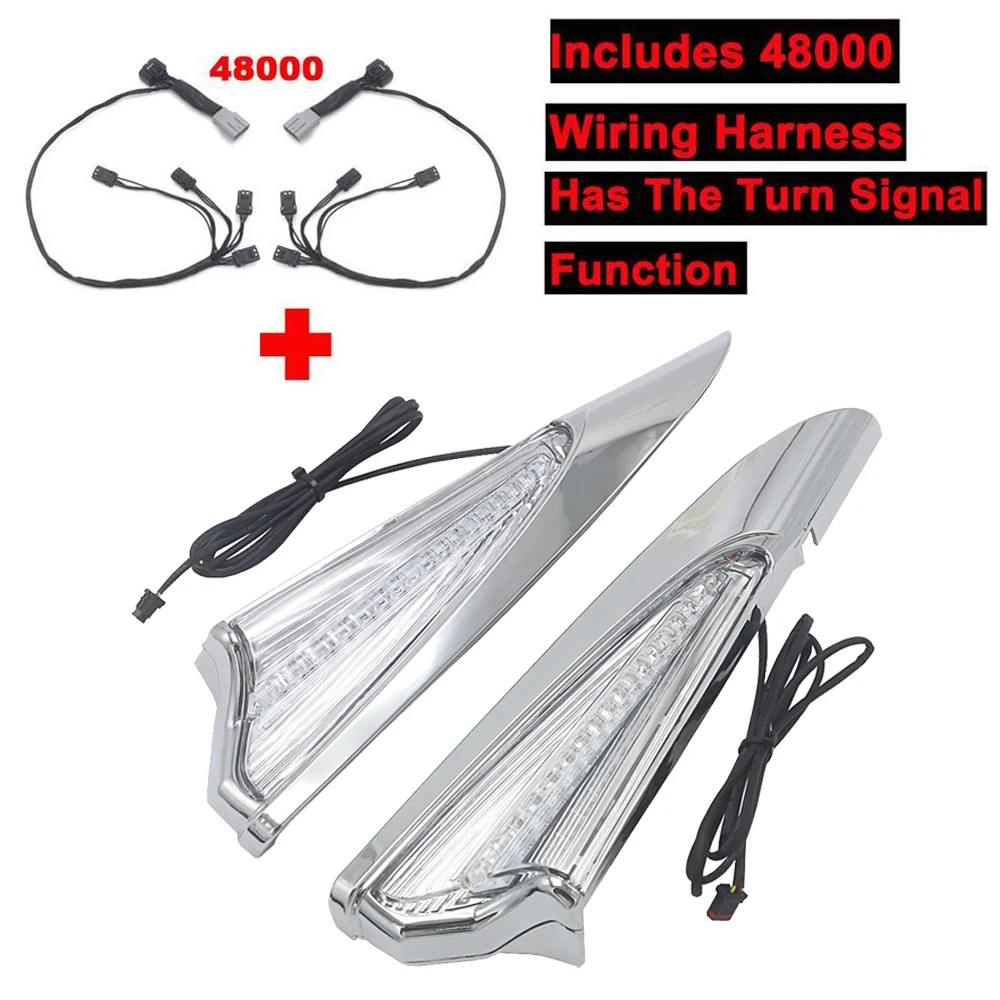 NEW For HONDA Gold Wing GL 1800 Goldwing GL1800 & F6B -UP Motorcycle Saddlebag Accent Swoop LED Light Case Cover Chrome