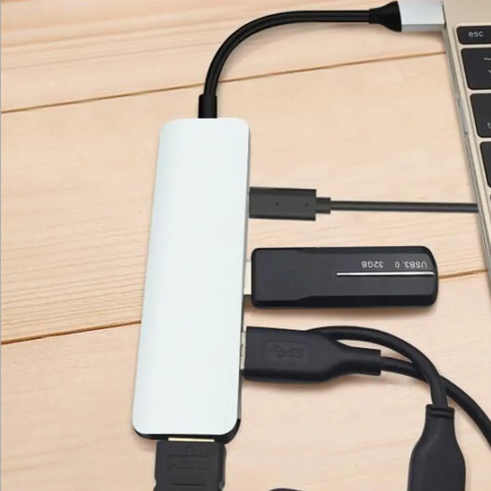 Многофункциональный 4 в 1 usb-хаб Тип-C концентратор USB 3,0 с PD Мощность UHD HDMI USB-C адаптер конвертер для Macbook для Windows
