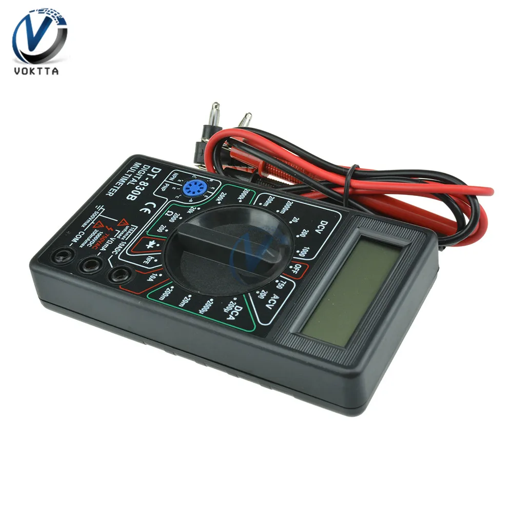 DT830B мультиметр с ЖК-дисплеем Цифровой дисплей профессиональный мультиметр Вольт Ампер Ом тестер метр защита от перегрузки с проводом зонда