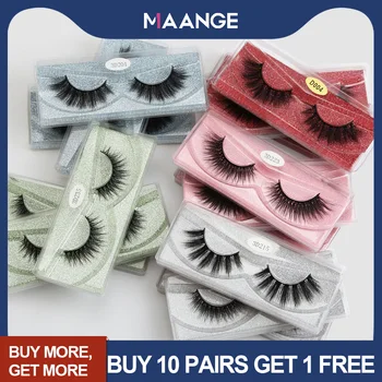 

MAANGE 1 Pcs 3D Mink Lashes Long Lasting False Eyelashes Natural Full Strip Lashes Make Up Eyelash Extension Faux Mink Lashes